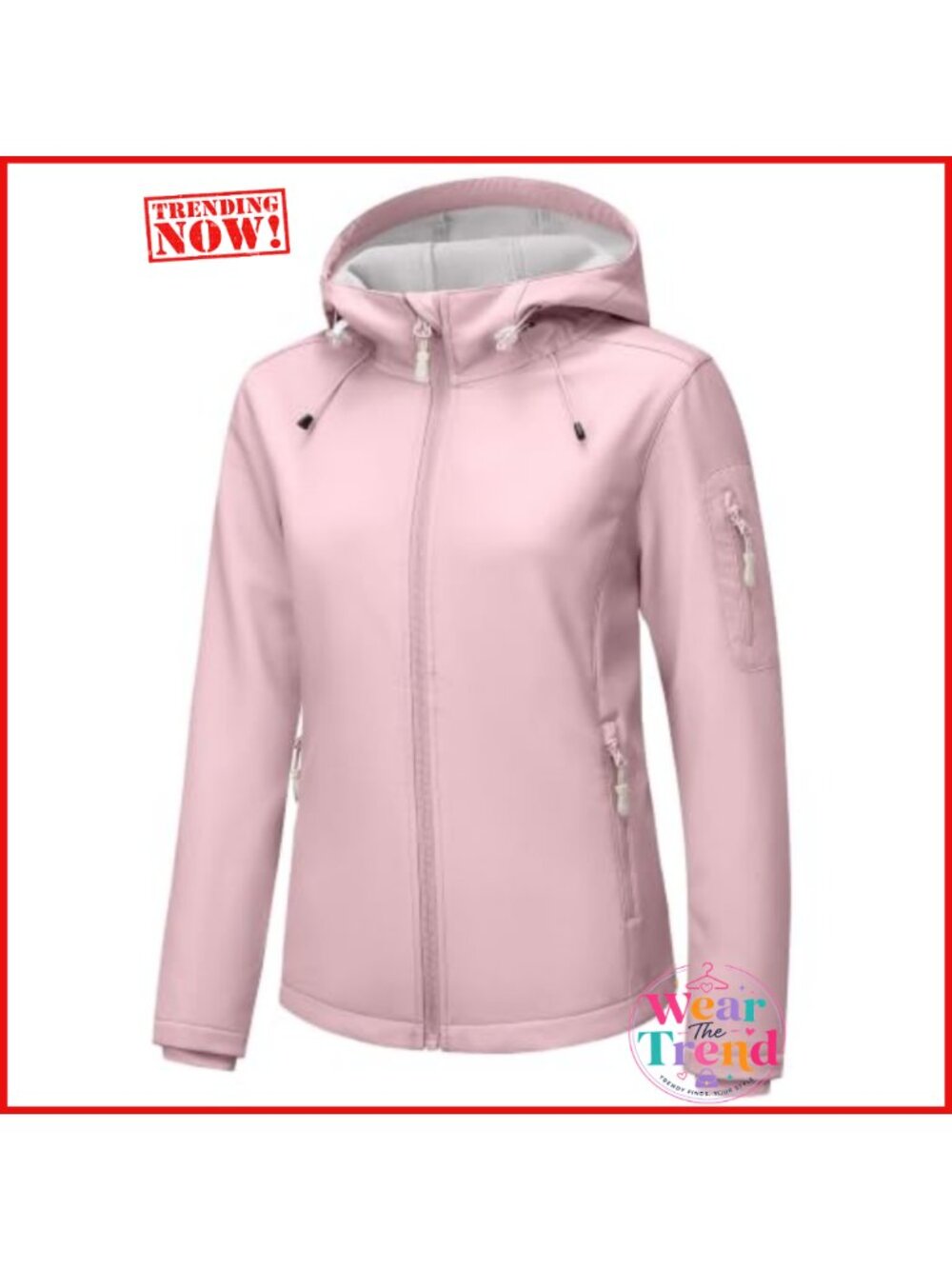 Softshell Fleece Lined Water Resistant Hooded Jacket